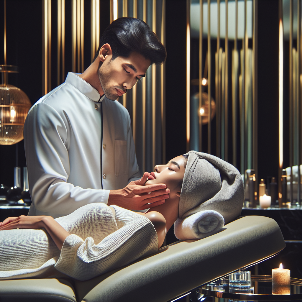 Expert facial treatment in progress