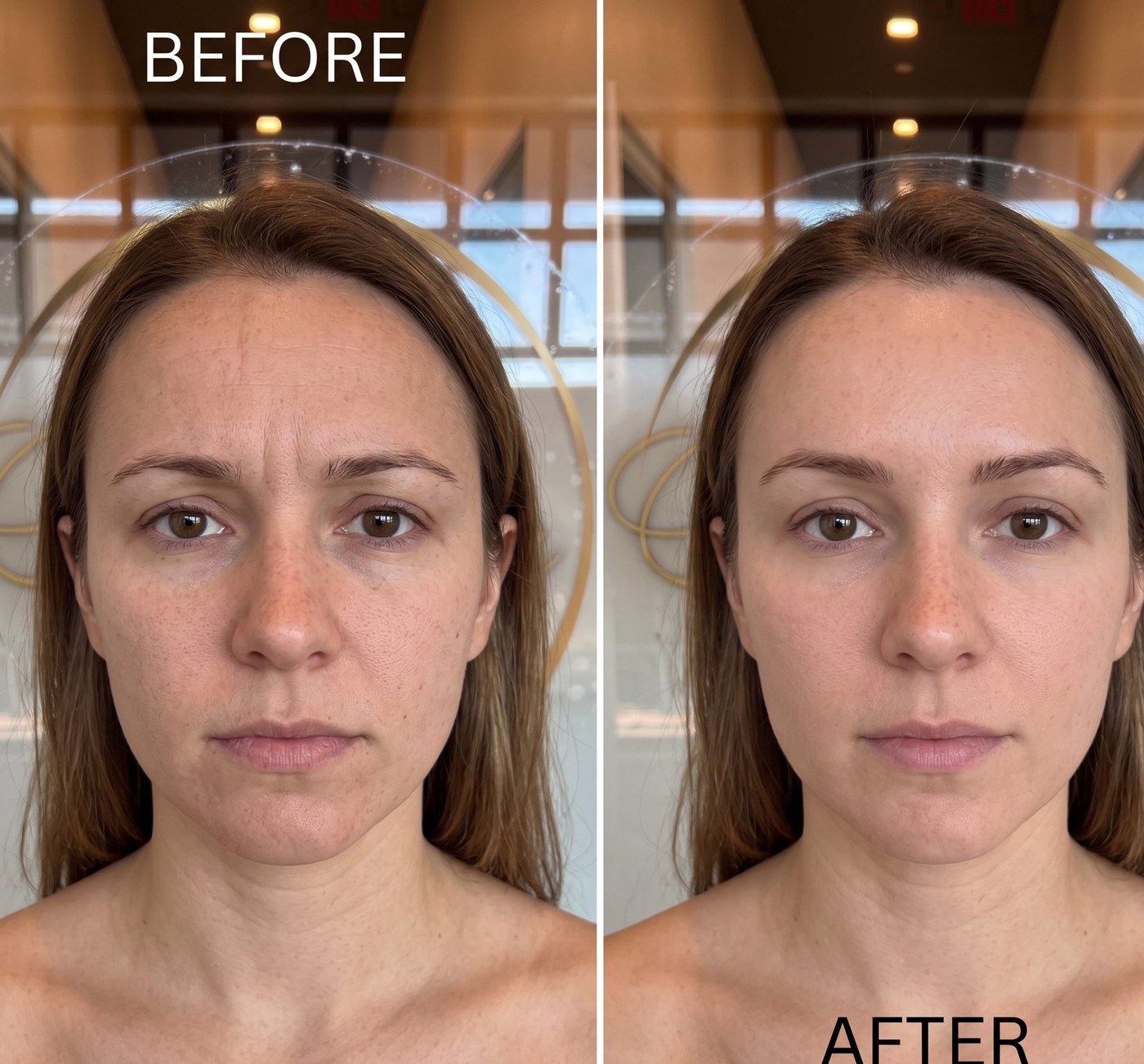 Botox forehead lines result